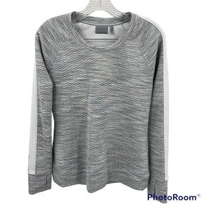 Athleta Women’s Sz M Space Dye Snowscape Long Sleeve Quilted Pullover Sweatshirt